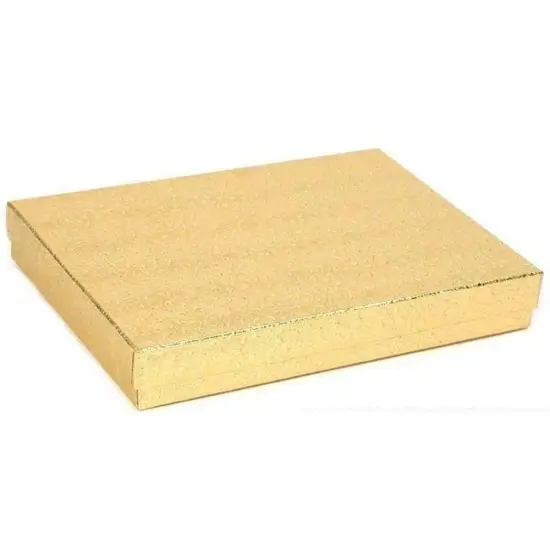 25 Gold Cotton Boxes Necklace Omega Chain Jewelry Gift Displays 7 1/8" {2}