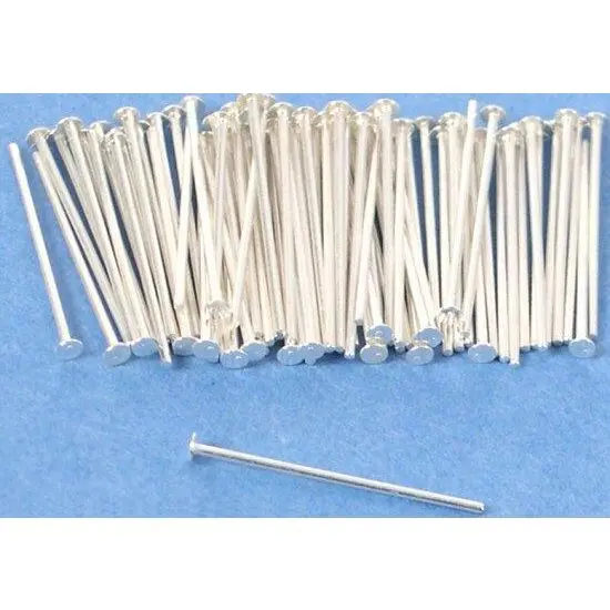 75 Head Pins Sterling Silver Bead Parts 24 Gauge {1}