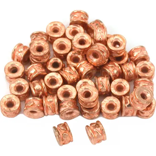 Bali Rondelle Spacer Beads Copper Plated 5mm Approx 40 {1}