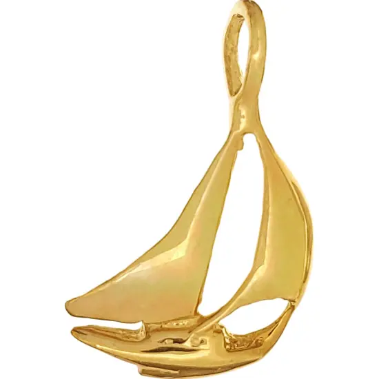 Sailboat Charm 14k Gold 19mm {1}
