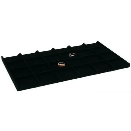 24 Slot Jewelry Coin Tray Display Insert Black Velvet {1}