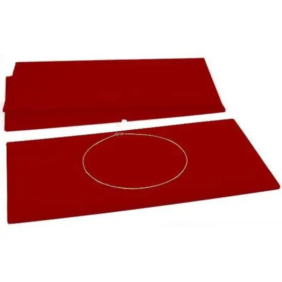 3 Red Velvet Jewelry Chain Display Pad Showcase Tray Inserts 14 1/8" {1}