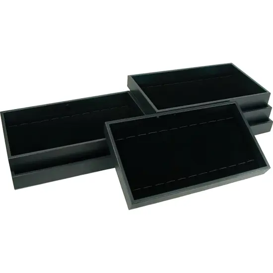 6 Black Velvet 12 Slot Bracelet & Watch Display Trays {1}