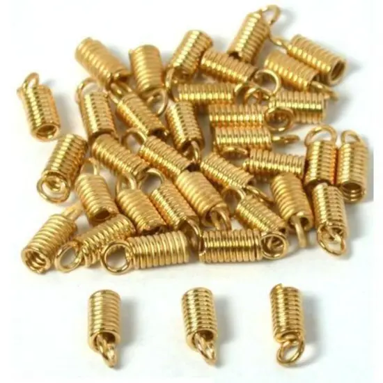 36 Gold Plated End Caps Necklace Chain Cord Connectors {1}