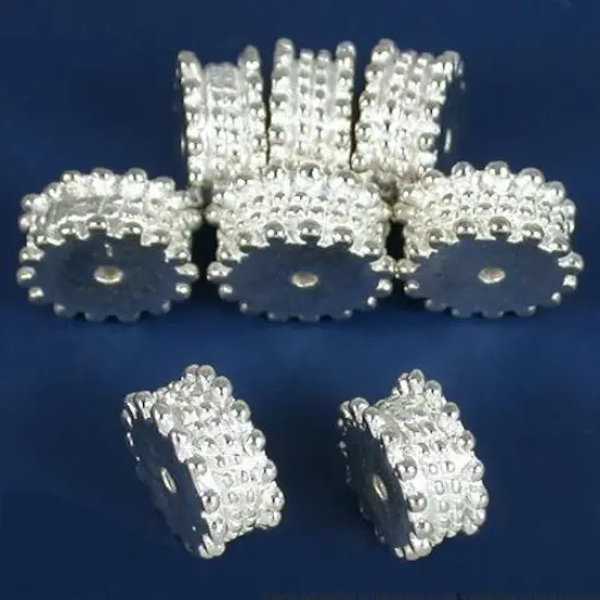 Bali Spacer Beads Silver Plated Beading 10mm Approx 8 {1}