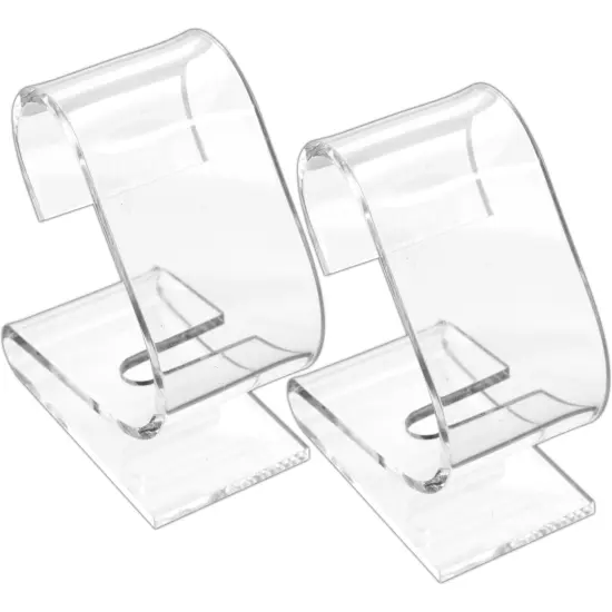 2 Clear Acrylic Watch Displays Stands Showcases {1}
