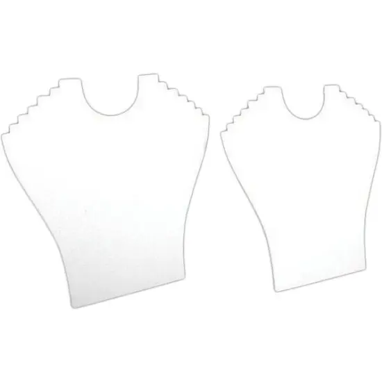 2 18-Slot Bust Display White Necklace Window Fixture {1}