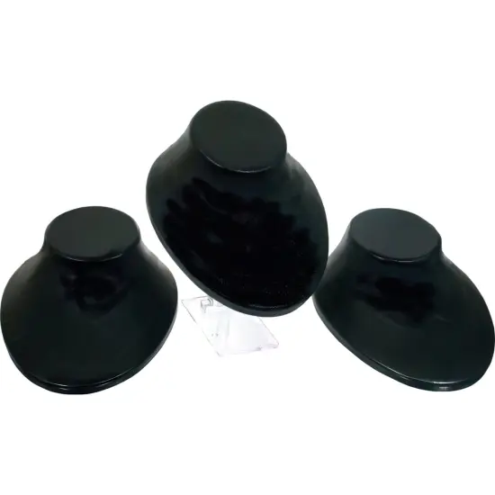 3 Pc Black Display Bust Jewelry Necklace Chain Stands {1}