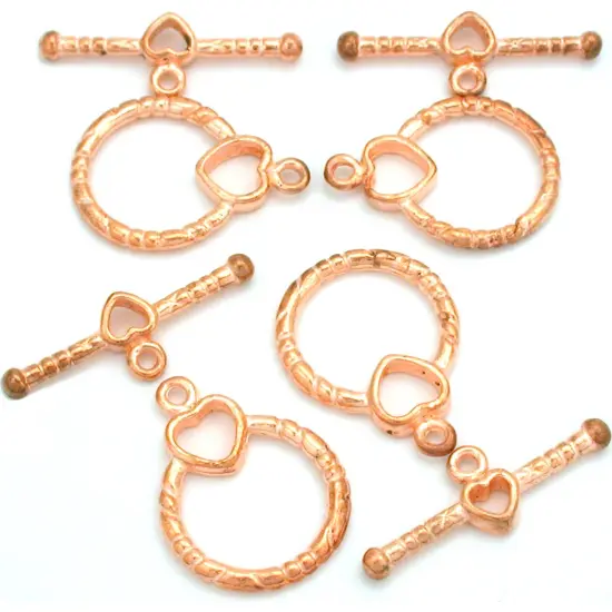 Heart Bali Toggle Clasp Copper Plated 28mm Approx 4 {1}