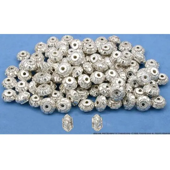 Saucer Bali Beads Silver Plated Jewelry 7mm Approx 100 {1}