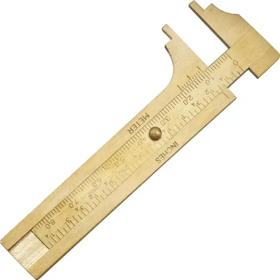 Brass Gauge Bead Ruler Measure & Convert Inches/Metric {3}