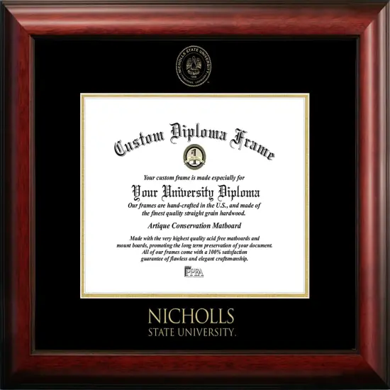 Nicholls State 11w x 8.5h Gold Embossed Diploma Frame {1}