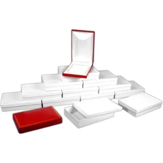 12 Necklace Boxes Red Leather Showcase Gift Display Box {1}