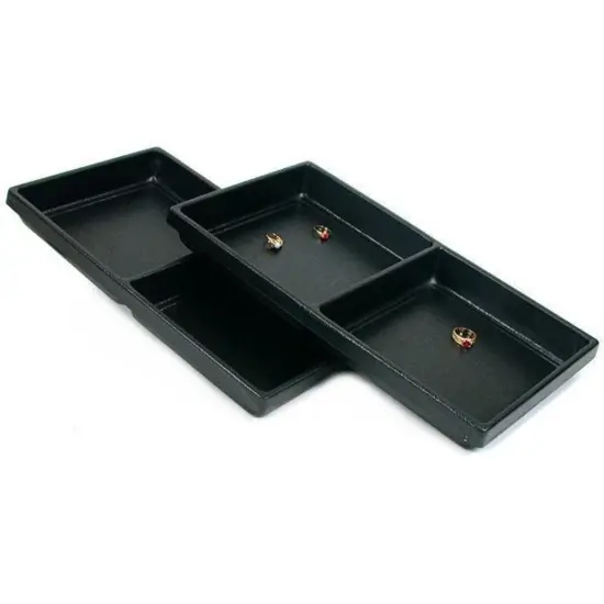 2 Travel Trays Jewelry Black 2 Slot Necklace Displays {1}