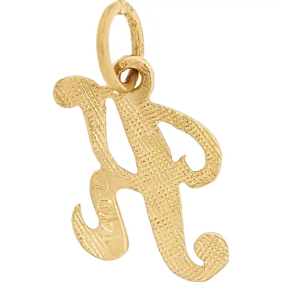 Cursive Letter "K" Charm 14k Gold 14.5mm {2}
