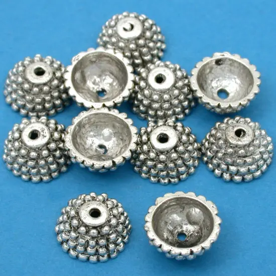 Bali Bead Caps Antique Silver Plated 12.5mm Approx 10 {1}
