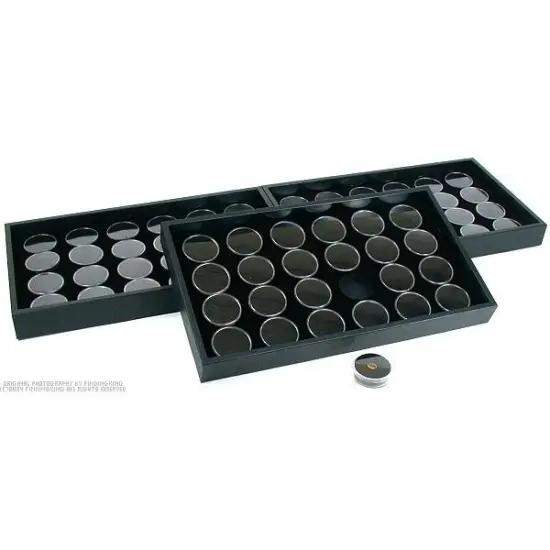 72 Gem Jars Black Foam Display Tray {1}