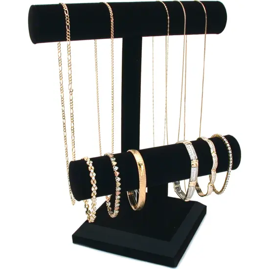3pc Set Black Jewelry Display T Bar Bracelet Bangle 12" {4}