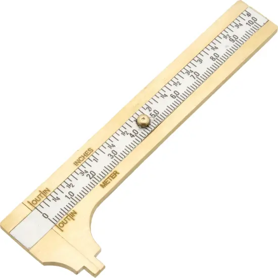 2 Sliding Brass Gauges Inches & Millimeters 100mm 4" Jewelers Tools Measuring {3}