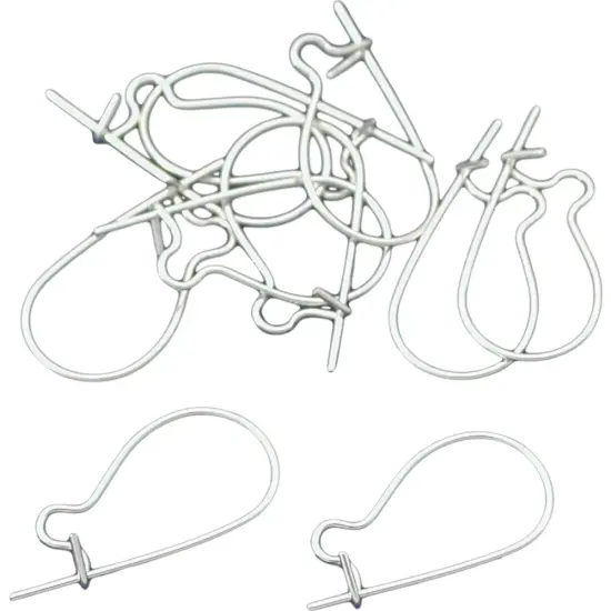 10 Sterling Silver Light Kidney Wires Earring Hooks {1}