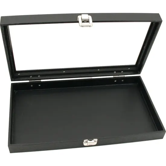 White Velvet Insert Glass Top Jewelry Display Case New {5}