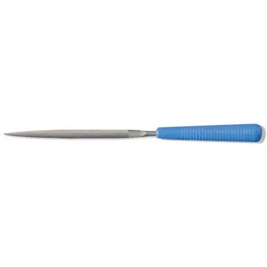 Grobet 14cm Half-Round Needle File w/Handle, Cut 2, Item No. 30.520 {1}