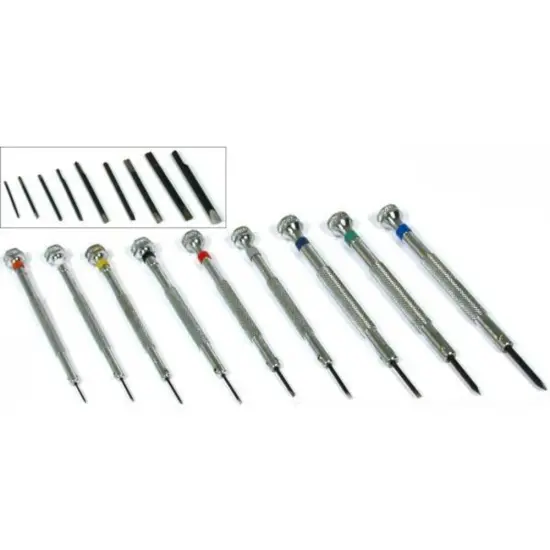 2 18pc Screwdrivers & Blades Pocket Watch Clock Repairs {2}