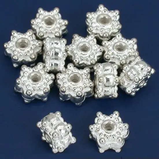Star Bali Beads Silver Plated Beading 8mm Approx 12 {1}