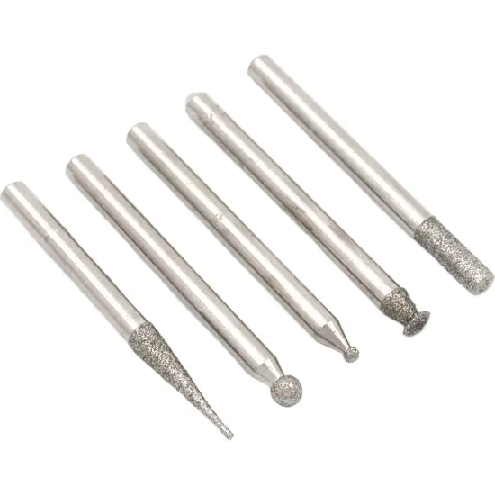5 Diamond Coated Burs Jewelers Lapidary Rotary Tools {1}