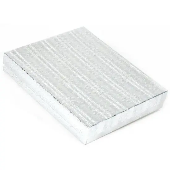 Silver Cotton Jewelry Necklace Gift Box Display 6 1/8" {1}