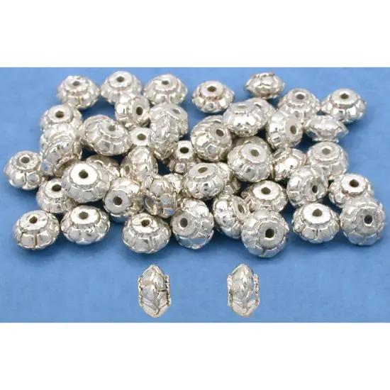 Saucer Bali Beads Silver Plated Jewelry 7mm Approx 50 {1}