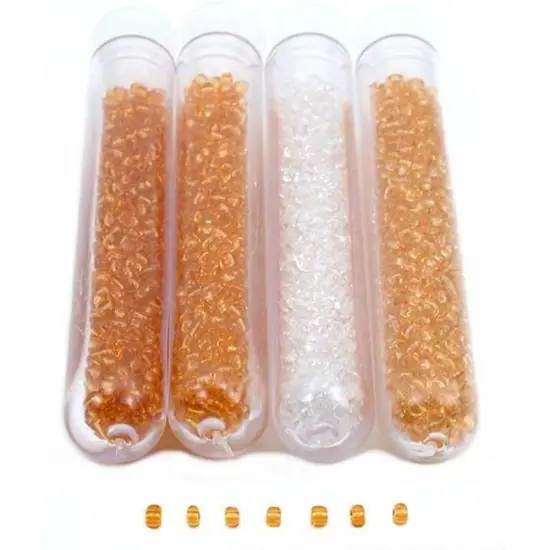 4 Tubes Yellow Crystal Glass Seed Beads Beading Parts {1}