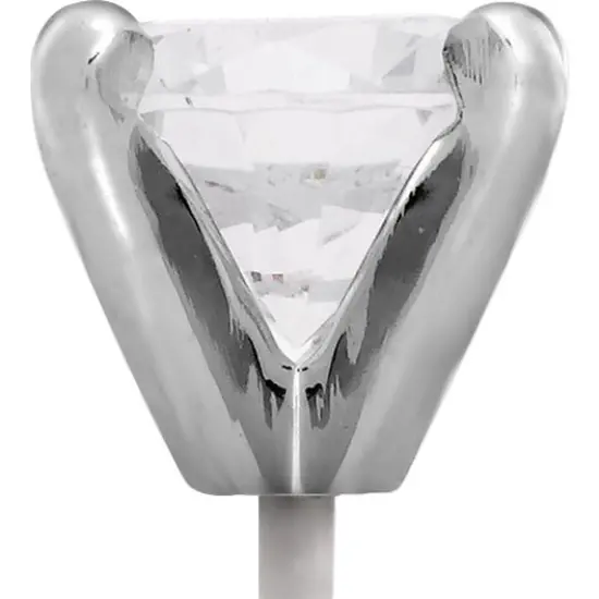 14K White Gold 4 Prong Short Peg Head Round Setting 0.5ct 5.2mm {2}