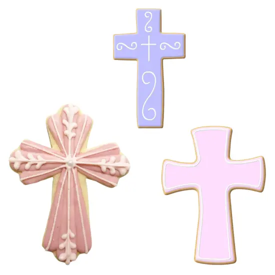CookieCutter.com Religious Cross 3 Piece Cookie Cutters Set, Fancy Cross, Confirmation, Traditional, Tin Plate Steel, USA {2}