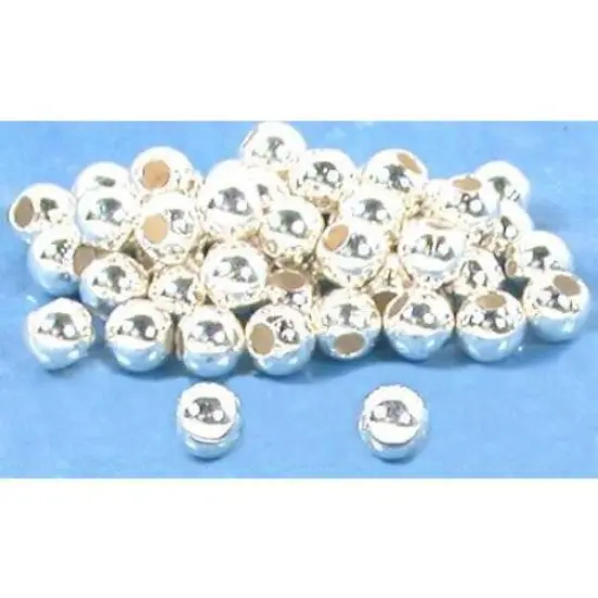 48 Ball Beads Round Sterling Silver Beading Parts 4mm {1}