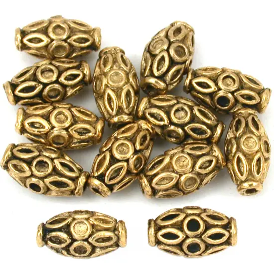 15g Bali Tube Bead Antique Gold Plated 11.5mm Approx 12 {1}