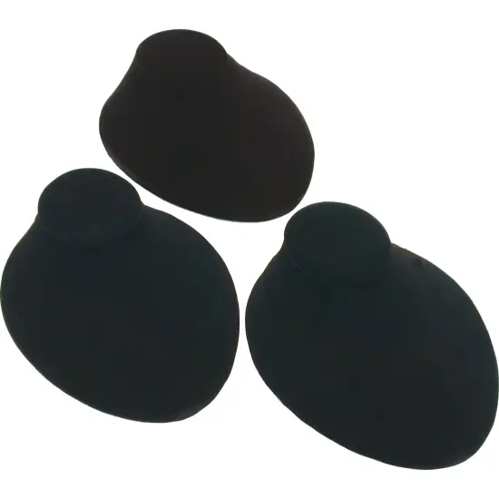 3Pc Black Velvet Jewelry Display Bust Chain Necklace 8" {1}