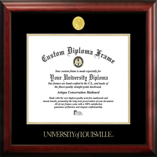 University of Louisville 17w x 14h Gold Embossed Diploma Frame {1}