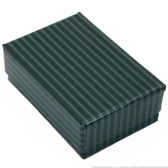 100 Black Stripe Cotton Filled Jewelry Gift Box 1 7/8" {3}