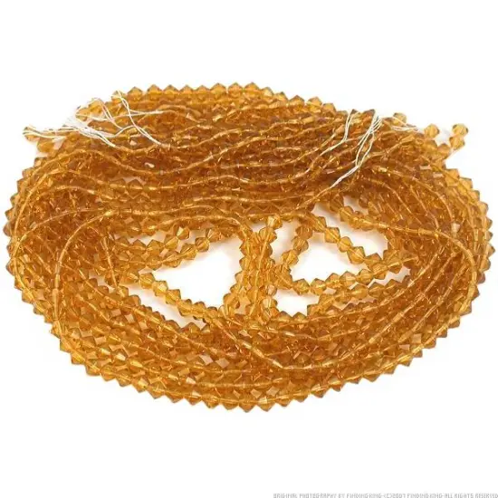 Topaz Faceted Bicone Chinese Crystal Bead 4mm 13" Strand {1}