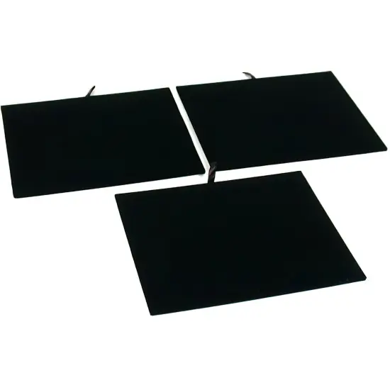 3 Black Velvet Jewelry Chain Display Pad Showcase Tray Inserts 7 3/4" {1}