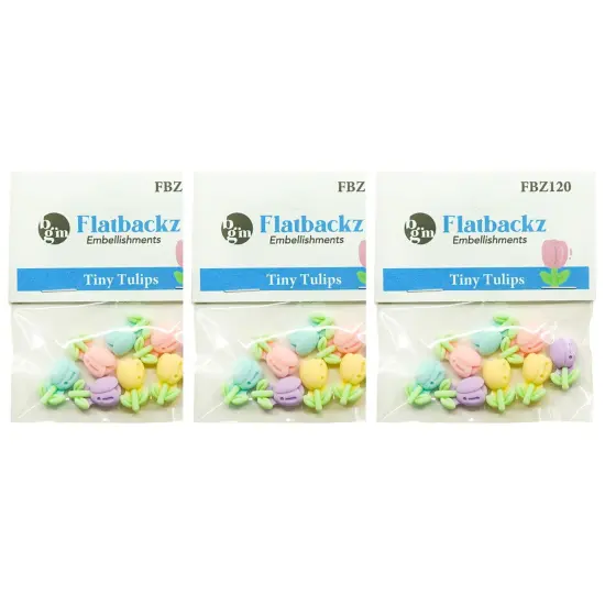Buttons Galore Flatback Embellishments for Crafts - Tiny Tulips - 24 Pieces {4}