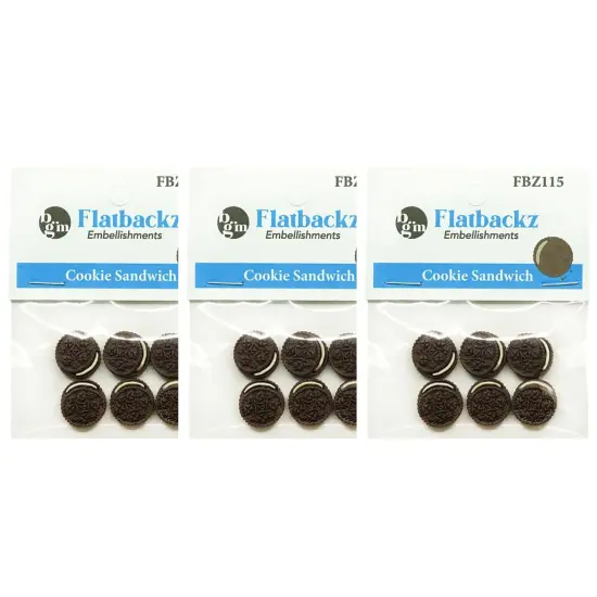 Buttons Galore Flatback Embellishments for Crafts - Cookie Sandwich - 18 Pieces {4}