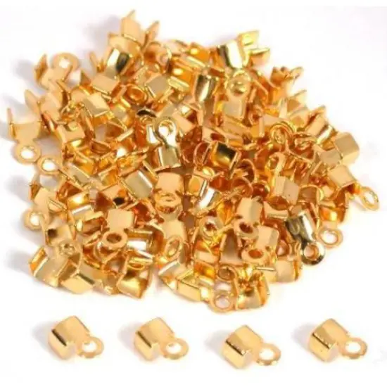 100 Gold Plated Necklace Chain Cord End Jewelry Findings {1}