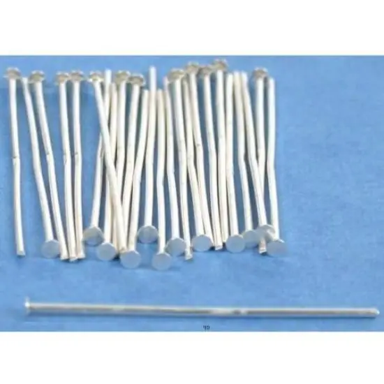 25 Head Pins Sterling Silver Bead Broach Jewelry 22 Ga {1}