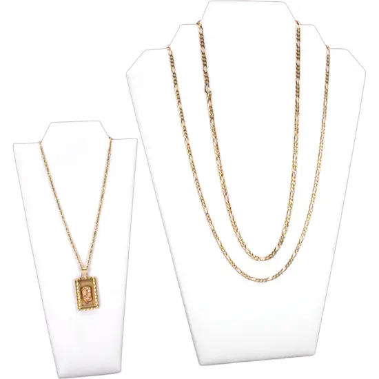 White Leatherette Large Jewelry Display 8 Pc Set New {4}