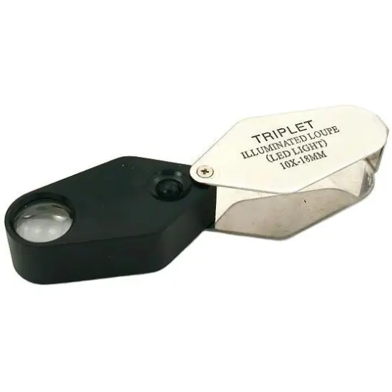 10x Illuminated Triplet Loupe Jewelers LED Magnifier {1}