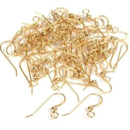 50 Earring Fish Hook Wire Ball 14k Gold Filled 21 Gauge {1}