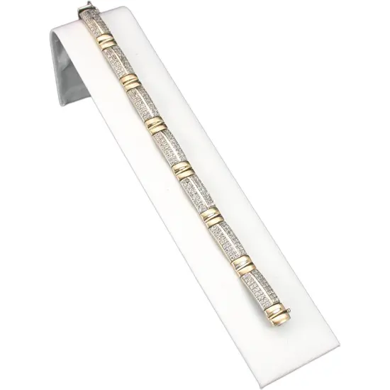 White Leather Bracelet Display Ramp Jewelry Showcase 8" {1}