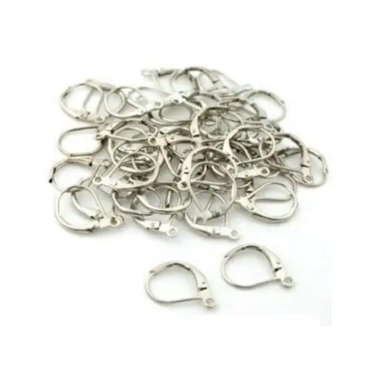 50 Lever Back Nickel Plated Earring Parts {1}